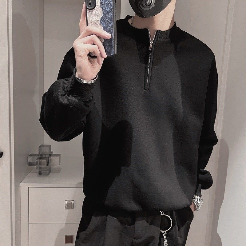 Streetwear Brand Aesthetic - Sudadera con capucha de media cremallera