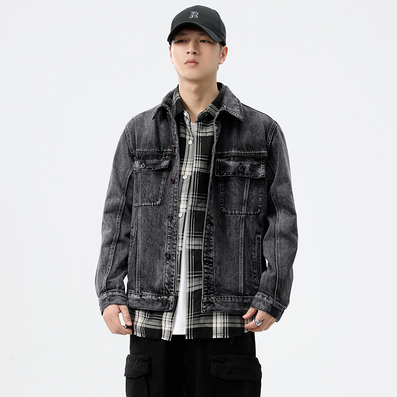 Streetwear Brands - Chaqueta vaquera gris de talla grande