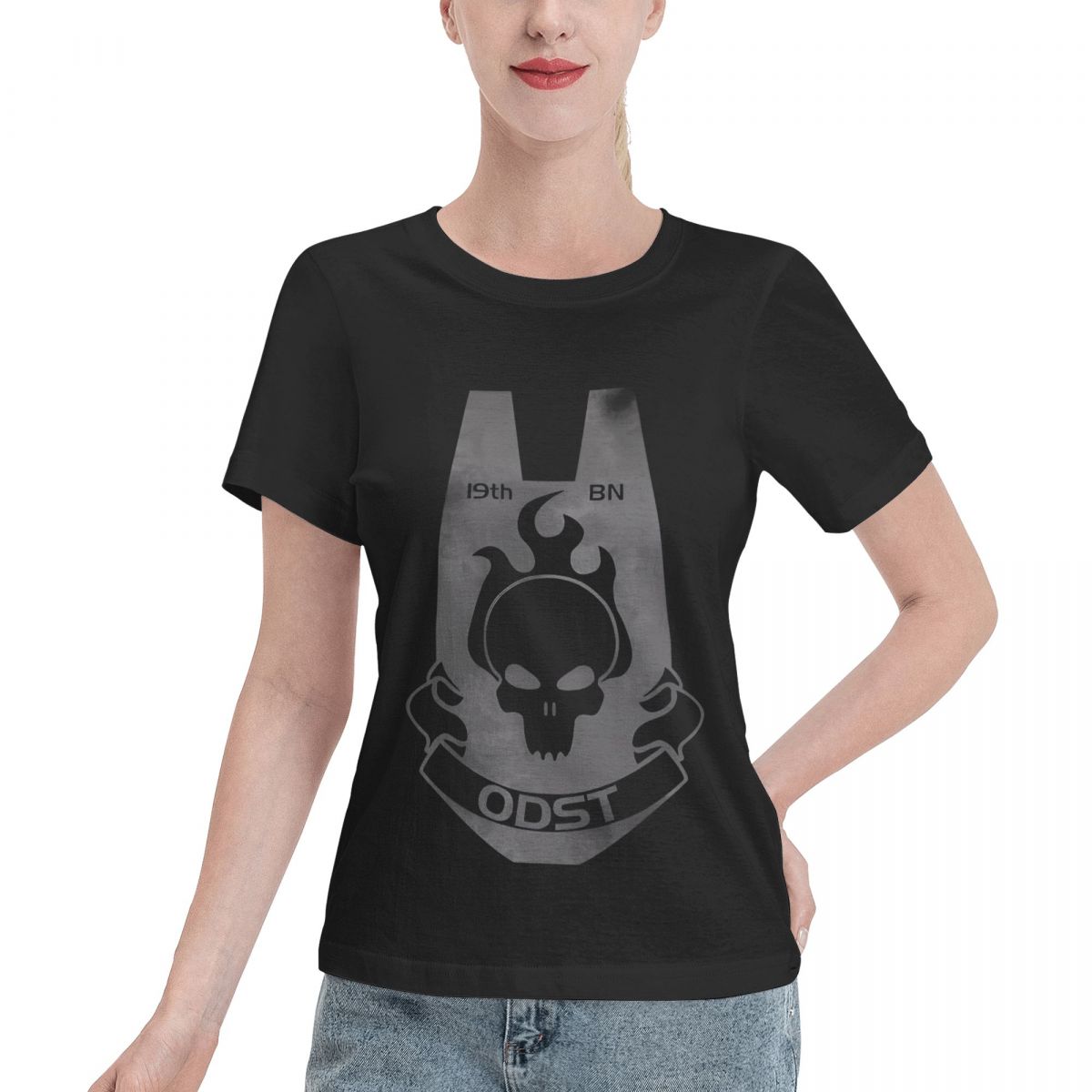 Gothic Streetwear Brand - Camiseta de mujer con parche UNSC